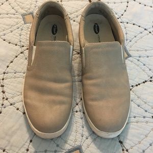 Tan slip ons barely worn